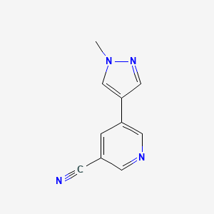molecular formula C10H8N4 B2498833 5-(1-甲基-1H-吡唑-4-基)烟酰腈 CAS No. 2034479-33-7