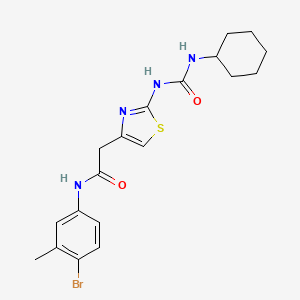 N-(4-bromo-3-methylphenyl)-2-(2-(3-cyclohexylureido)thiazol-4-yl)acetamide