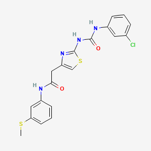 2-(2-(3-(3-chlorophenyl)ureido)thiazol-4-yl)-N-(3-(methylthio)phenyl)acetamide