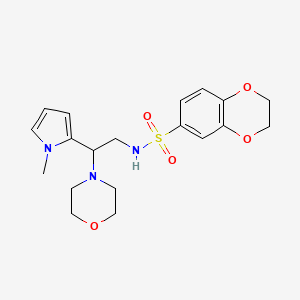 molecular formula C19H25N3O5S B2498850 N-(2-(1-甲基-1H-吡咯-2-基)-2-吗啉基乙基)-2,3-二氢苯并[b][1,4]二氧杂环己烷-6-磺酰胺 CAS No. 1049370-03-7