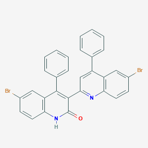 molecular formula C30H18Br2N2O B249886 6,6'-Dibromo-4,4'-diphenyl-1'H-[2,3']biquinolinyl-2'-one 