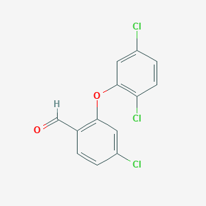 molecular formula C13H7Cl3O2 B2498866 4-Chloro-2-(2,5-dichlorophenoxy)benzaldehyde CAS No. 1711325-11-9