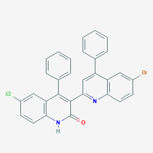 molecular formula C30H18BrClN2O B249887 6'-bromo-6-chloro-4,4'-diphenyl-2',3-biquinolin-2(1H)-one 