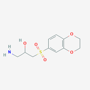 molecular formula C11H15NO5S B2498874 1-Amino-3-(2,3-dihydro-1,4-benzodioxin-6-ylsulfonyl)propan-2-ol CAS No. 1082293-26-2