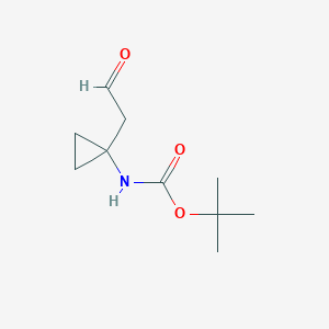 molecular formula C10H17NO3 B2498878 tert-Butyl (1-(2-oxoethyl)cyclopropyl)carbamate CAS No. 497861-78-6