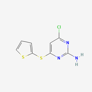 molecular formula C8H6ClN3S2 B2498879 4-氯-6-(2-噻吩基硫基)-2-嘧啶胺 CAS No. 339016-11-4