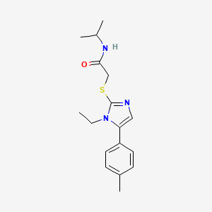 molecular formula C17H23N3OS B2498881 2-((1-ethyl-5-(p-tolyl)-1H-imidazol-2-yl)thio)-N-isopropylacetamide CAS No. 1206991-08-3