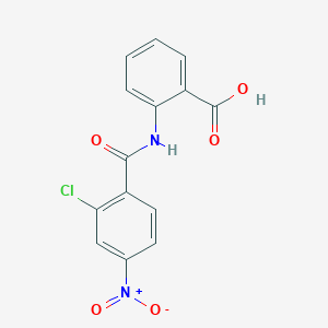 molecular formula C14H9ClN2O5 B2498884 2-[(2-Chloro-4-nitrobenzoyl)amino]benzoic acid CAS No. 416887-58-6
