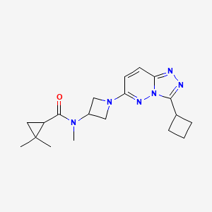 molecular formula C19H26N6O B2498885 N-[1-(3-Cyclobutyl-[1,2,4]triazolo[4,3-b]pyridazin-6-yl)azetidin-3-yl]-N,2,2-trimethylcyclopropane-1-carboxamide CAS No. 2380062-83-7