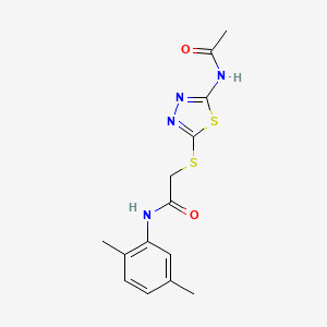 molecular formula C14H16N4O2S2 B2498892 2-((5-乙酰氨基-1,3,4-噻二唑-2-基)硫)-N-(2,5-二甲基苯基)乙酰胺 CAS No. 392294-80-3