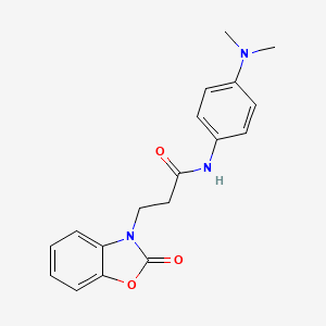 molecular formula C18H19N3O3 B2498895 N-(4-(dimethylamino)phenyl)-3-(2-oxobenzo[d]oxazol-3(2H)-yl)propanamide CAS No. 851989-21-4