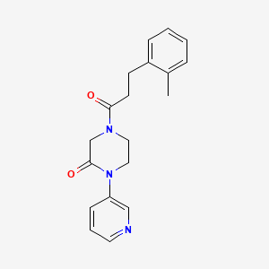 molecular formula C19H21N3O2 B2498898 1-(吡啶-3-基)-4-(3-(邻甲苯基)丙酰基)哌嗪-2-酮 CAS No. 2310157-17-4