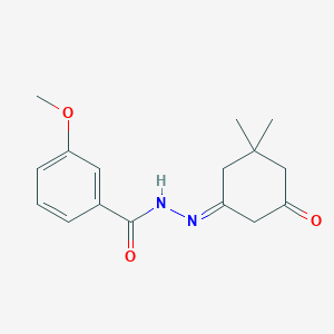 molecular formula C16H20N2O3 B249890 N-[(E)-(3,3-dimethyl-5-oxocyclohexylidene)amino]-3-methoxybenzamide 