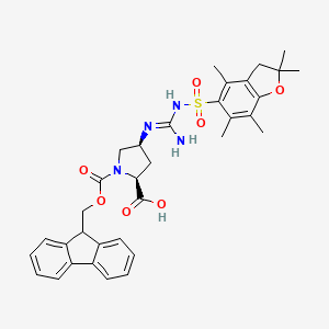 molecular formula C34H38N4O7S B2498902 (2S, 4S)-Fmoc-4-(n'-pbf-guanidino)-pyrrolidine-2-carboxylic acid CAS No. 2098497-04-0