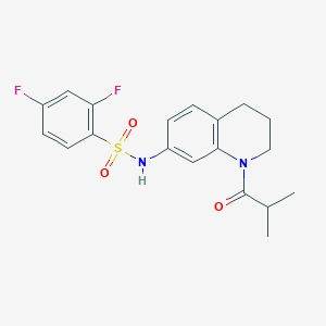 molecular formula C19H20F2N2O3S B2498903 2,4-difluoro-N-(1-isobutyryl-1,2,3,4-tetrahydroquinolin-7-yl)benzenesulfonamide CAS No. 1027840-24-9