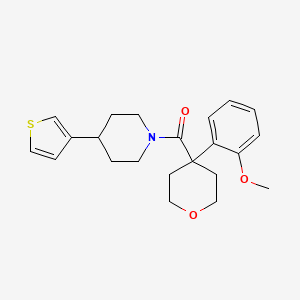molecular formula C22H27NO3S B2498904 (4-(2-methoxyphenyl)tetrahydro-2H-pyran-4-yl)(4-(thiophen-3-yl)piperidin-1-yl)methanone CAS No. 1421476-07-4