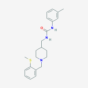 molecular formula C22H29N3OS B2498911 1-((1-(2-(甲硫基)苯基甲基哌啶-4-基)甲基)-3-(间甲苯基)脲 CAS No. 1235626-39-7