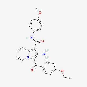 molecular formula C25H23N3O4 B2498912 2-amino-3-(4-ethoxybenzoyl)-N-(4-methoxyphenyl)indolizine-1-carboxamide CAS No. 903343-10-2