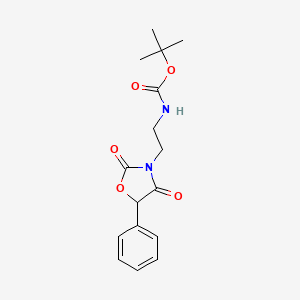 molecular formula C16H20N2O5 B2498913 tert-Butyl (2-(2,4-dioxo-5-phenyloxazolidin-3-yl)ethyl)carbamate CAS No. 1439905-50-6