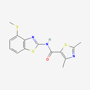 molecular formula C14H13N3OS3 B2498915 2,4-dimethyl-N-(4-(methylthio)benzo[d]thiazol-2-yl)thiazole-5-carboxamide CAS No. 1171083-78-5