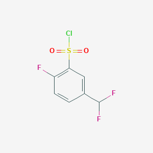 molecular formula C7H4ClF3O2S B2498916 5-(Difluoromethyl)-2-fluorobenzenesulfonyl chloride CAS No. 1780465-63-5