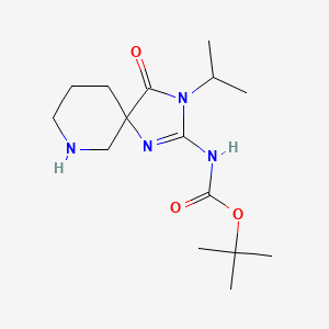 molecular formula C15H26N4O3 B2498920 (Z)-tert-Butyl (3-isopropyl-4-oxo-1,3,7-triazaspiro[4.5]decan-2-ylidene)carbamate CAS No. 1956426-25-7