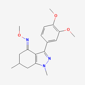 molecular formula C18H23N3O3 B2498921 3-(3,4-Dimethoxyphenyl)-1,6-dimethyl(5,6,7-trihydro1H-indazol)-4-O-methyloxime CAS No. 1024720-16-8