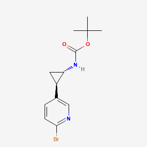 molecular formula C13H17BrN2O2 B2498923 tert-butyl N-[(1S,2R)-rel-2-(6-bromopyridin-3-yl)cyclopropyl]carbamate CAS No. 918305-73-4