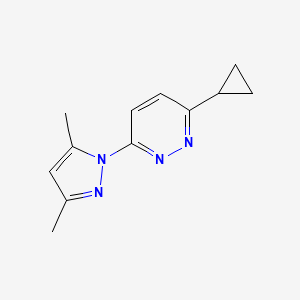 molecular formula C12H14N4 B2498939 3-Cyclopropyl-6-(3,5-dimethylpyrazol-1-yl)pyridazine CAS No. 2380059-65-2