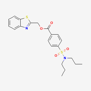 molecular formula C21H24N2O4S2 B2498945 1,3-苯并噻唑-2-基甲基 4-(二丙基磺酰)苯甲酸酯 CAS No. 391228-56-1
