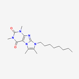 molecular formula C19H29N5O2 B2498953 1,3,6,7-tetramethyl-8-octyl-1H-imidazo[2,1-f]purine-2,4(3H,8H)-dione CAS No. 899988-48-8