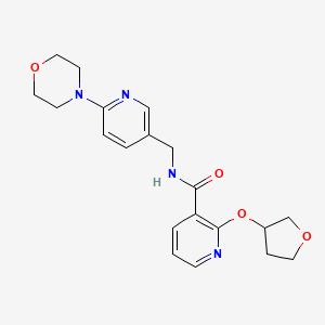 molecular formula C20H24N4O4 B2498959 N-((6-morpholinopyridin-3-yl)methyl)-2-((tetrahydrofuran-3-yl)oxy)nicotinamide CAS No. 2034299-42-6