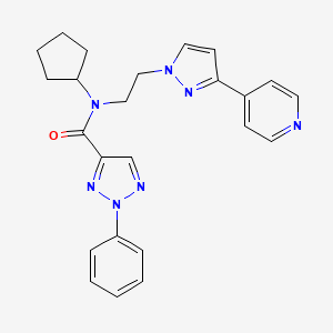 molecular formula C24H25N7O B2498978 N-环戊基-2-苯基-N-(2-(3-(吡啶-4-基)-1H-吡唑-1-基)乙基)-2H-1,2,3-三唑-4-甲酰胺 CAS No. 2034295-34-4