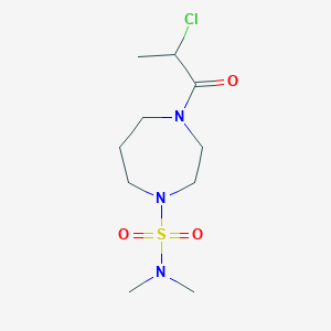 molecular formula C10H20ClN3O3S B2498981 4-(2-Chloropropanoyl)-N,N-dimethyl-1,4-diazepane-1-sulfonamide CAS No. 2411284-49-4