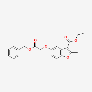 molecular formula C21H20O6 B2498986 Ethyl 5-[2-(benzyloxy)-2-oxoethoxy]-2-methyl-1-benzofuran-3-carboxylate CAS No. 300674-53-7
