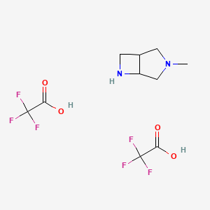 molecular formula C10H14F6N2O4 B2498991 3-Methyl-3,6-diazabicyclo[3.2.0]heptane; bis(trifluoroacetic acid) CAS No. 2007909-47-7