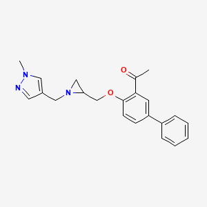 1-[2-[[1-[(1-Methylpyrazol-4-yl)methyl]aziridin-2-yl]methoxy]-5-phenylphenyl]ethanone