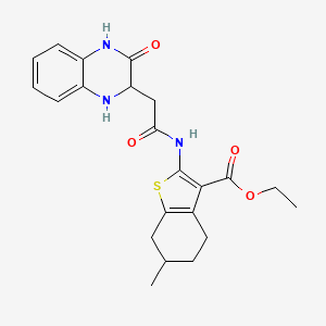 Ethyl 6-methyl-2-(2-(3-oxo-1,2,3,4-tetrahydroquinoxalin-2-yl)acetamido)-4,5,6,7-tetrahydrobenzo[b]thiophene-3-carboxylate