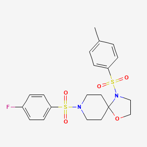 molecular formula C20H23FN2O5S2 B2499009 8-((4-Fluorophenyl)sulfonyl)-4-tosyl-1-oxa-4,8-diazaspiro[4.5]decane CAS No. 898452-85-2