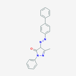molecular formula C22H18N4O B249902 4-([1,1'-biphenyl]-4-yldiazenyl)-5-methyl-2-phenyl-2,4-dihydro-3H-pyrazol-3-one 