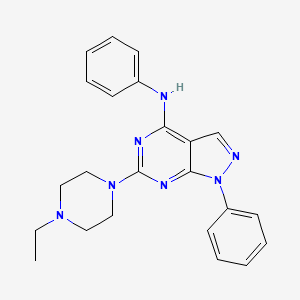 molecular formula C23H25N7 B2499028 6-(4-乙基哌嗪-1-基)-N,1-二苯基-1H-吡唑并[3,4-d]嘧啶-4-胺 CAS No. 955304-69-5
