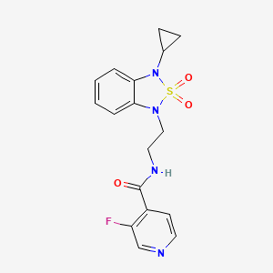 molecular formula C17H17FN4O3S B2499032 N-[2-(3-cyclopropyl-2,2-dioxo-1,3-dihydro-2lambda6,1,3-benzothiadiazol-1-yl)ethyl]-3-fluoropyridine-4-carboxamide CAS No. 2097932-79-9