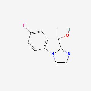 molecular formula C11H9FN2O B2499037 6-氟-4-甲基咪唑[1,2-a]吲哚-4-醇 CAS No. 2138169-43-2