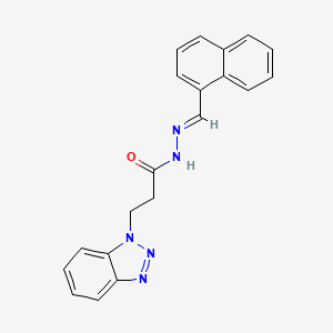 molecular formula C20H17N5O B2499044 3-(1H-苯并三唑-1-基)-N'-[(E)-萘-1-基甲亚甲基]丙酰肼 CAS No. 326002-72-6