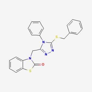 3-((5-(benzylthio)-4-phenyl-4H-1,2,4-triazol-3-yl)methyl)benzo[d]thiazol-2(3H)-one