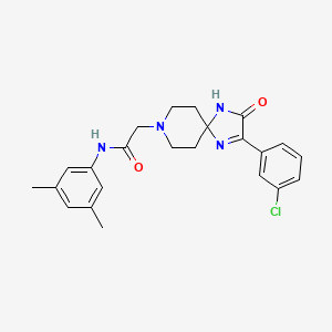 2-(2-(3-chlorophenyl)-3-oxo-1,4,8-triazaspiro[4.5]dec-1-en-8-yl)-N-(3,5-dimethylphenyl)acetamide