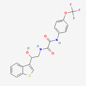 molecular formula C19H15F3N2O4S B2499071 N1-(2-(苯并[b]噻吩-3-基)-2-羟基乙基)-N2-(4-(三氟甲氧基)苯基)草酰胺 CAS No. 2034408-17-6