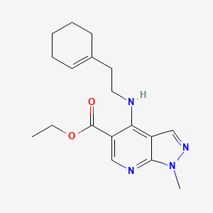 ethyl 4-{[2-(1-cyclohexenyl)ethyl]amino}-1-methyl-1H-pyrazolo[3,4-b]pyridine-5-carboxylate