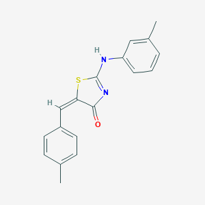 molecular formula C18H16N2OS B249908 (5E)-2-(3-methylanilino)-5-[(4-methylphenyl)methylidene]-1,3-thiazol-4-one 