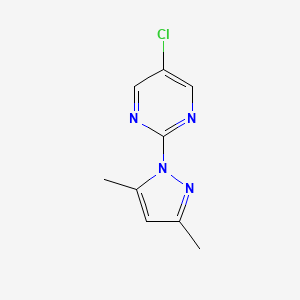molecular formula C9H9ClN4 B2499084 5-Chloro-2-(3,5-dimethylpyrazol-1-yl)pyrimidine CAS No. 107864-32-4
